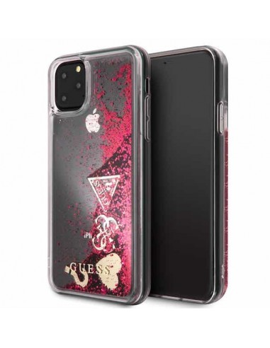 GUESS CARCAS GLITTER HEARTS IPHONE 11 PRO ROJO